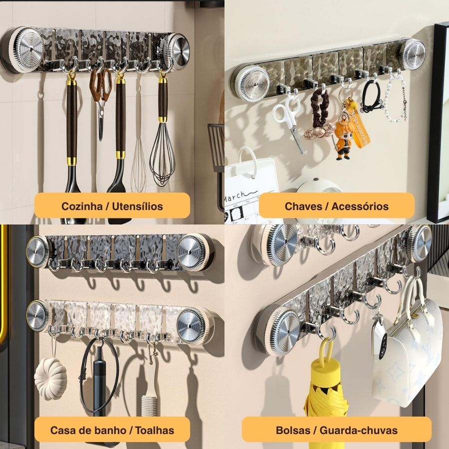 (OFERTA IMPERDÍVEL) Gancho de Parede com Sucção a Vácuo